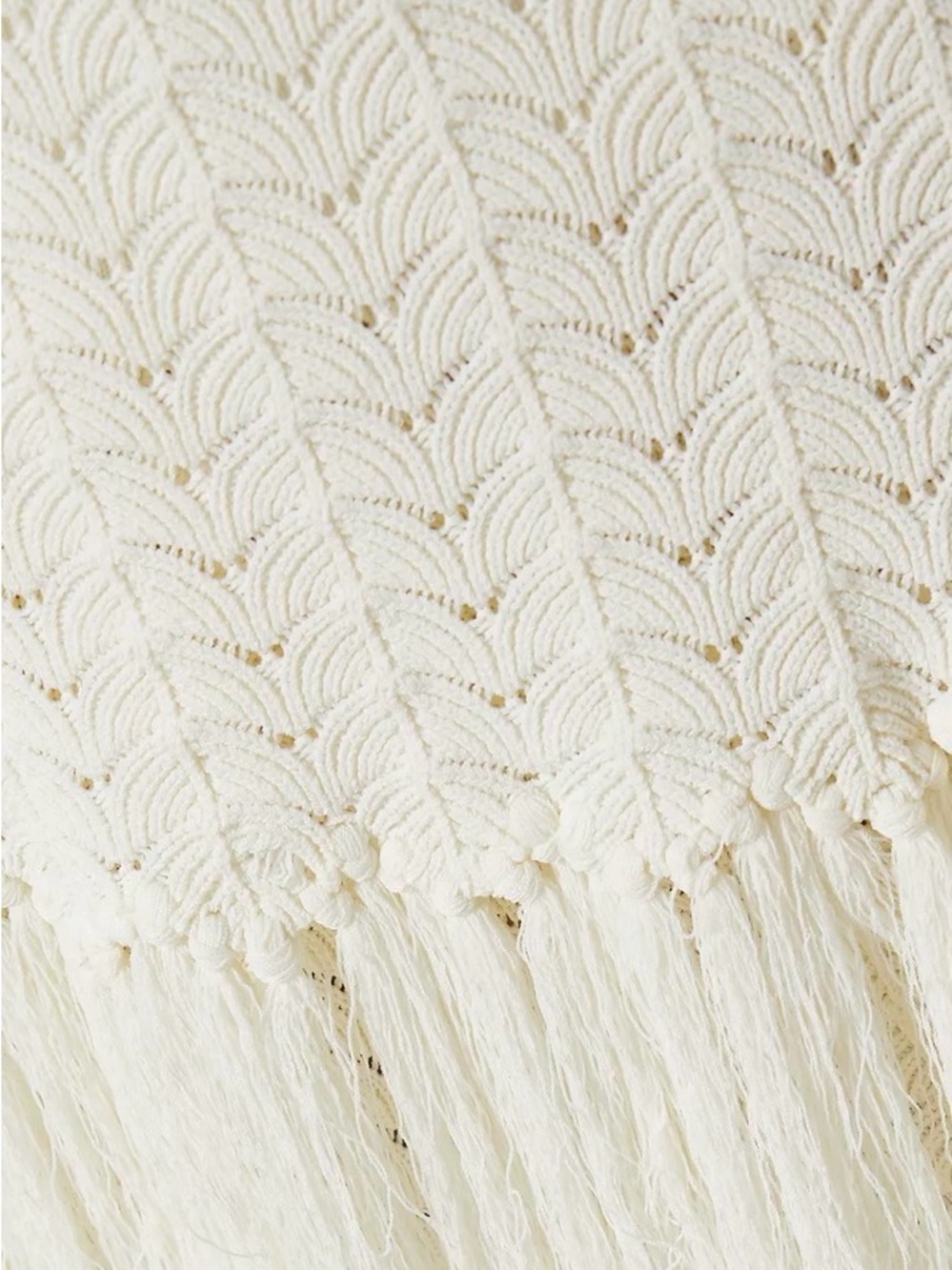 By Malina Sleeveless White Knit Fringe blouse Women Swim beach quiet luxury NWT - Picture 4 of 4